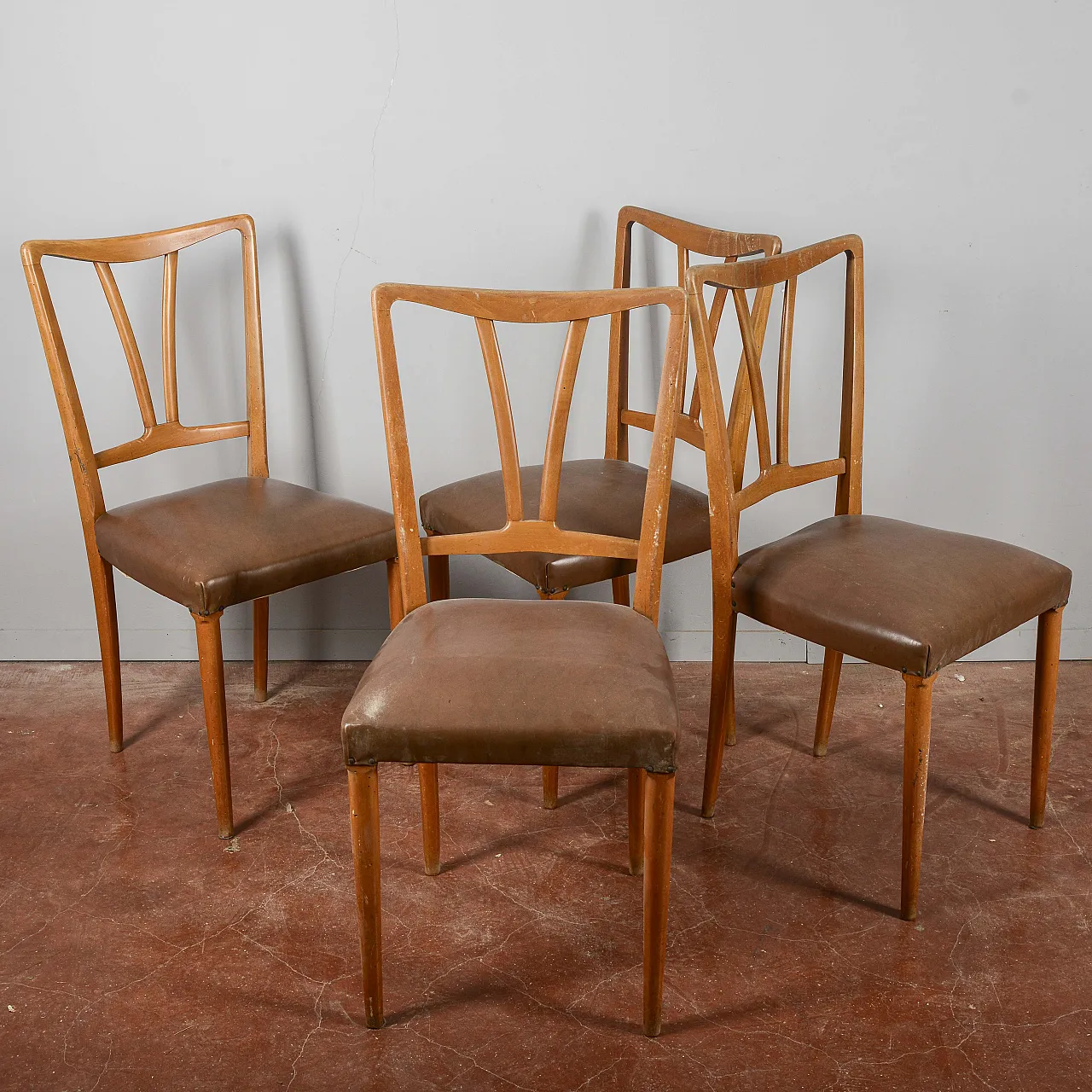 4 Sedie in vilpelle, metà '900 7