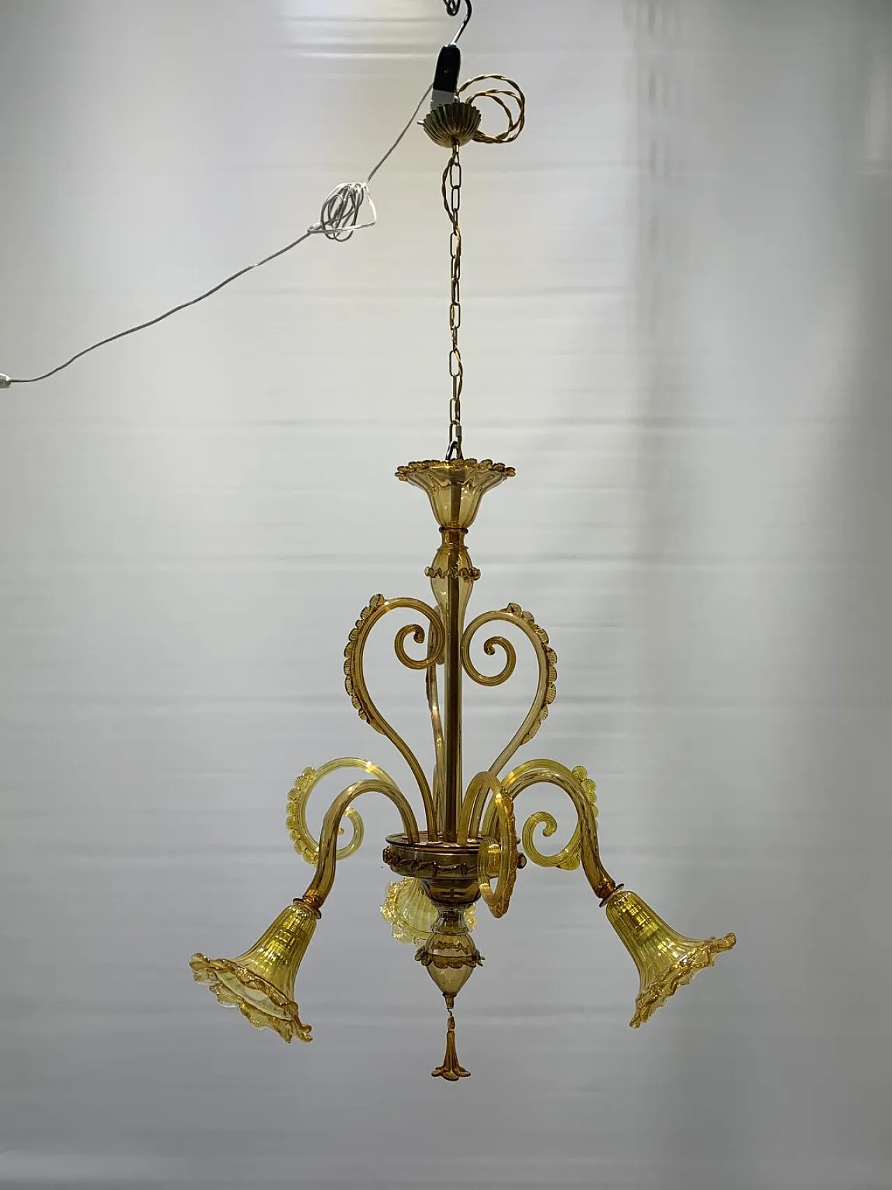 Lampadario in vetro di Murano attribuito a Galliano Ferro, anni '30 4