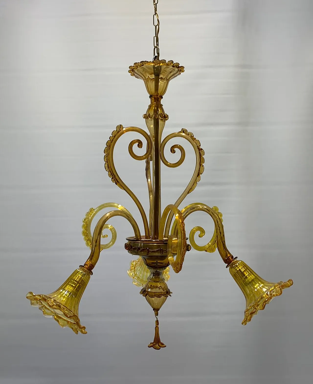 Lampadario in vetro di Murano attribuito a Galliano Ferro, anni '30 5