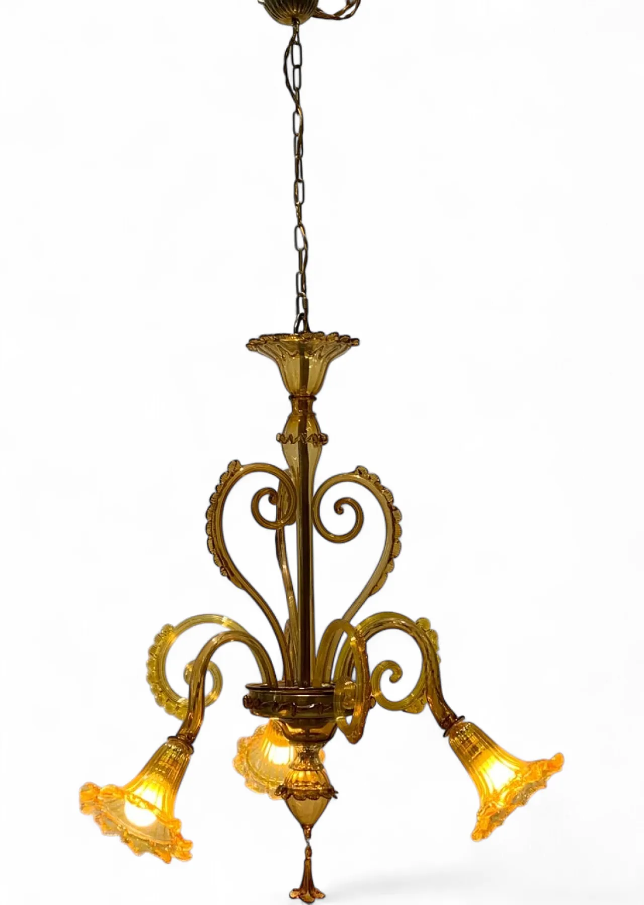Lampadario in vetro di Murano attribuito a Galliano Ferro, anni '30 8