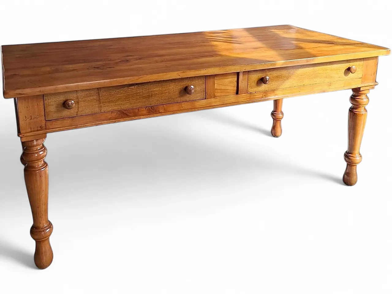 Tavolo da pranzo in ciliegio con cassetti, fine '800 8