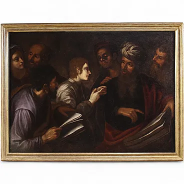 Italian painting, Christ among the Doctors,  17th century