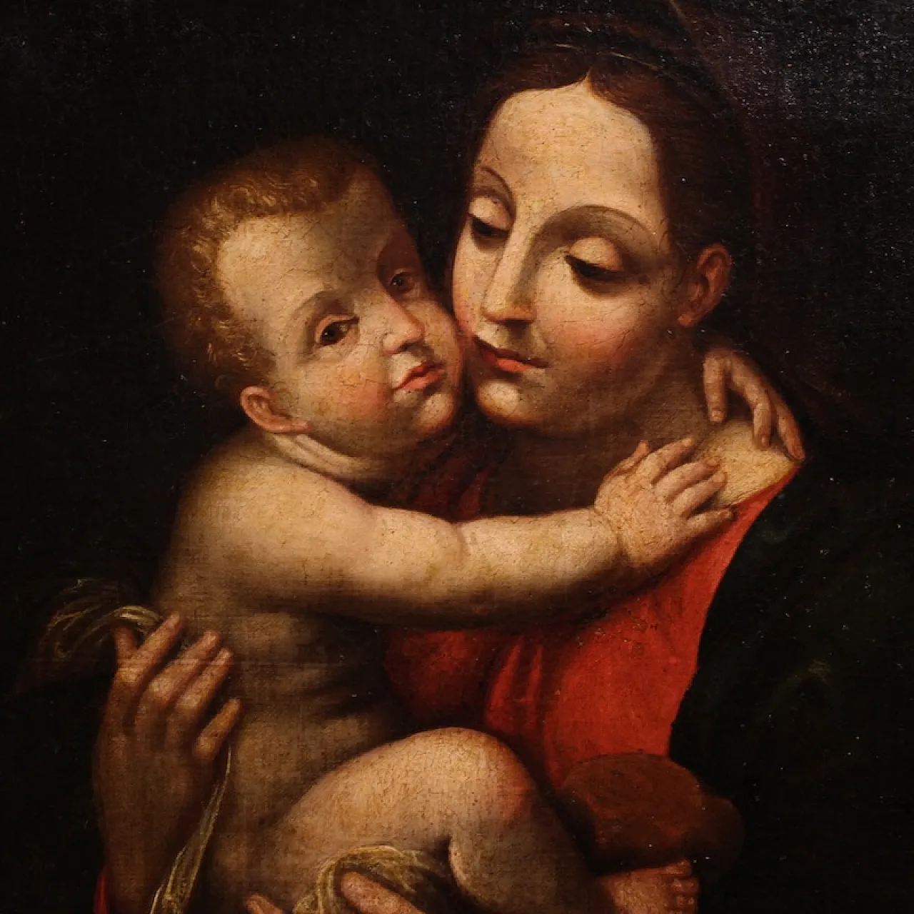 Religious painting, Madonna with child, 18th century 4