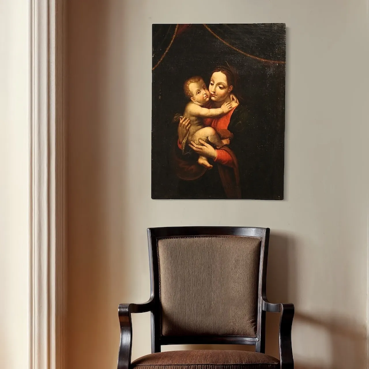 Religious painting, Madonna with child, 18th century 7