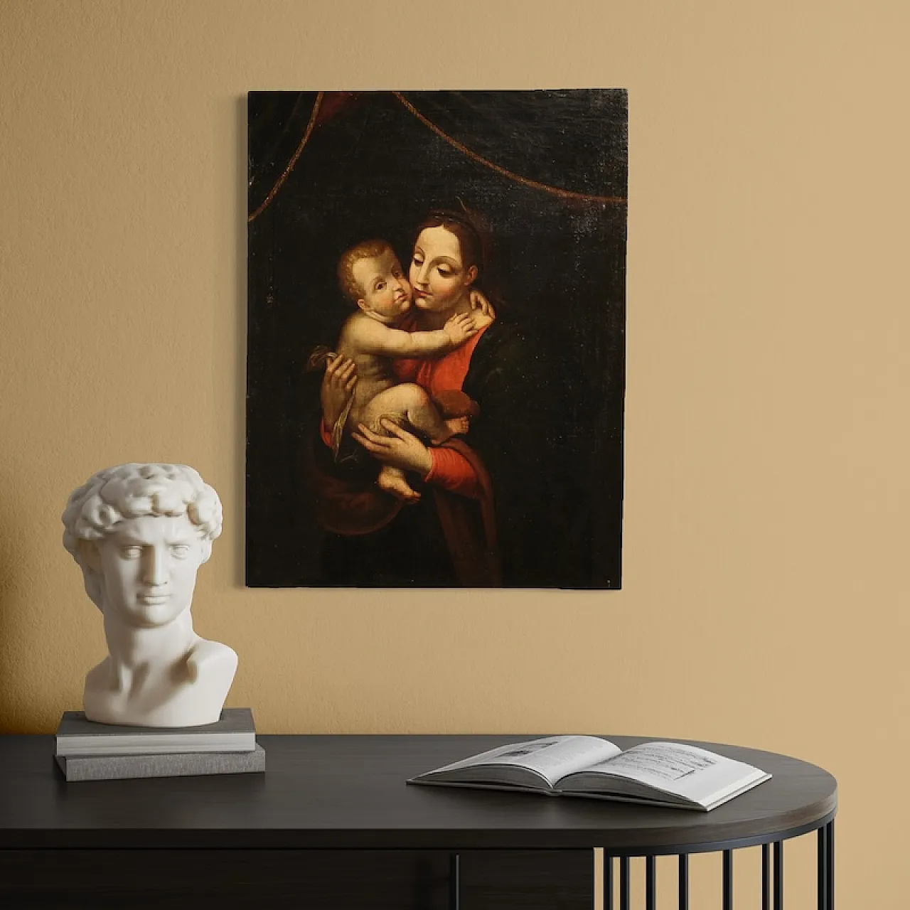 Religious painting, Madonna with child, 18th century 9