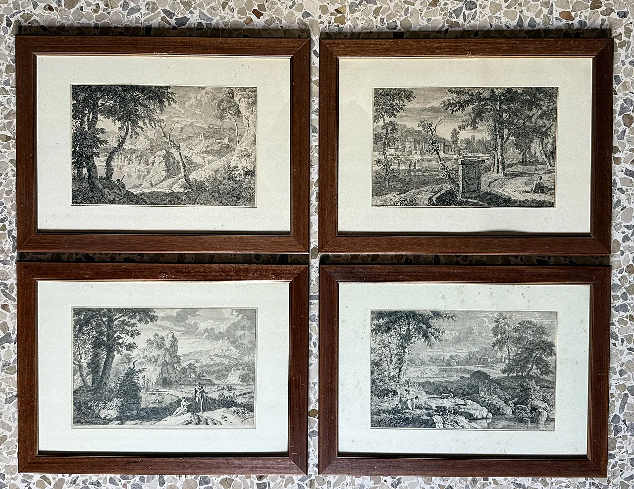 4 Etchings by Johannes (Jan)Glauber, 17th century 1