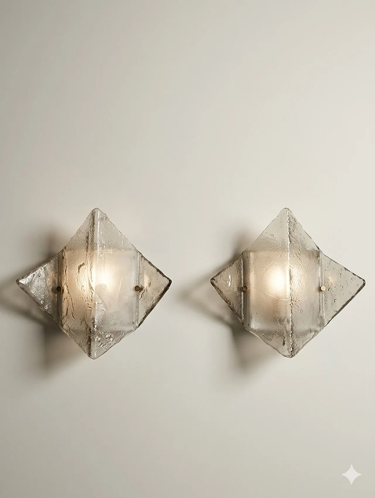 Pair of LP253 Murano glass sconces Carlo Nason for Mazzega, 70s 2