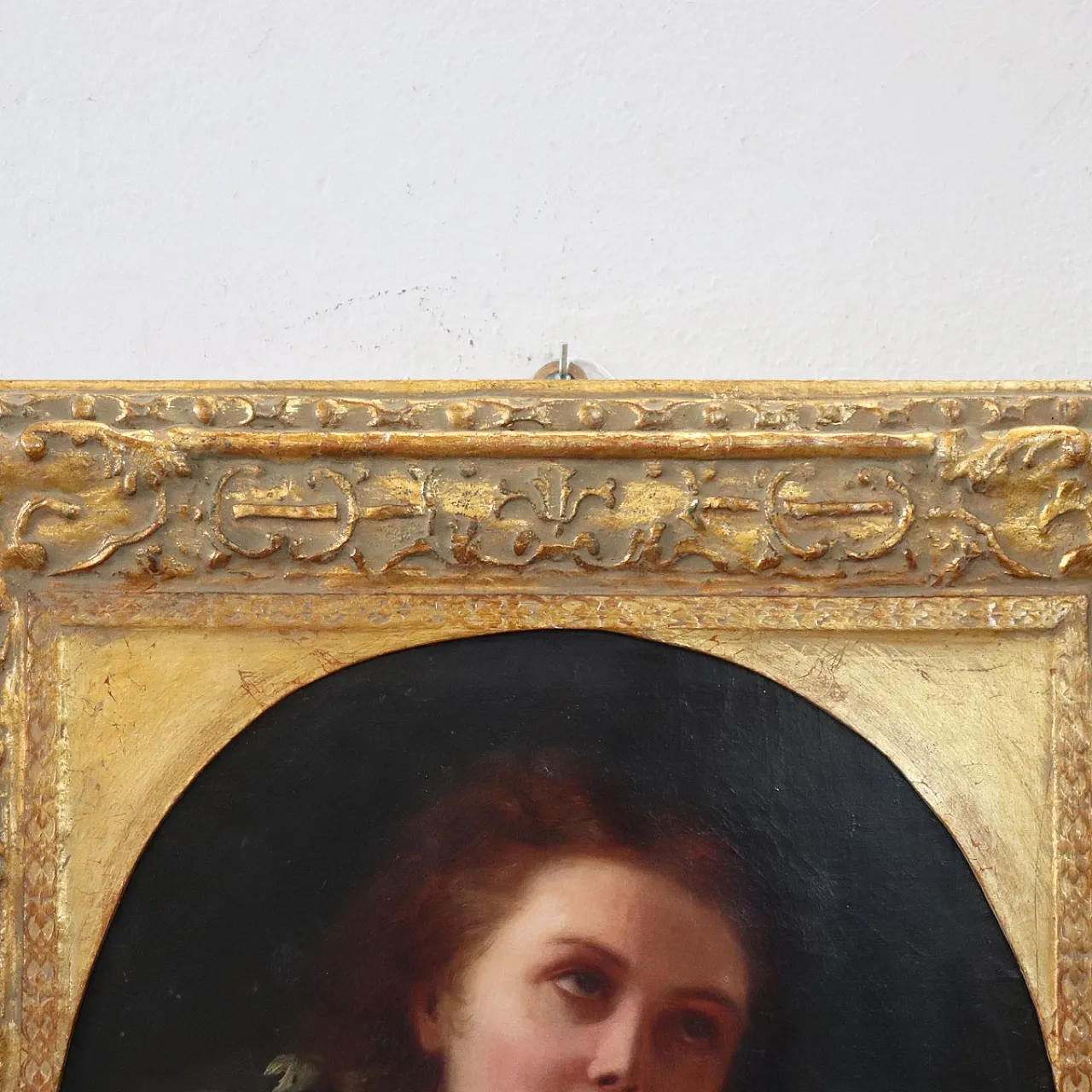 Ancient oil painting on canvas Maenad mythological figure, 19th century 9