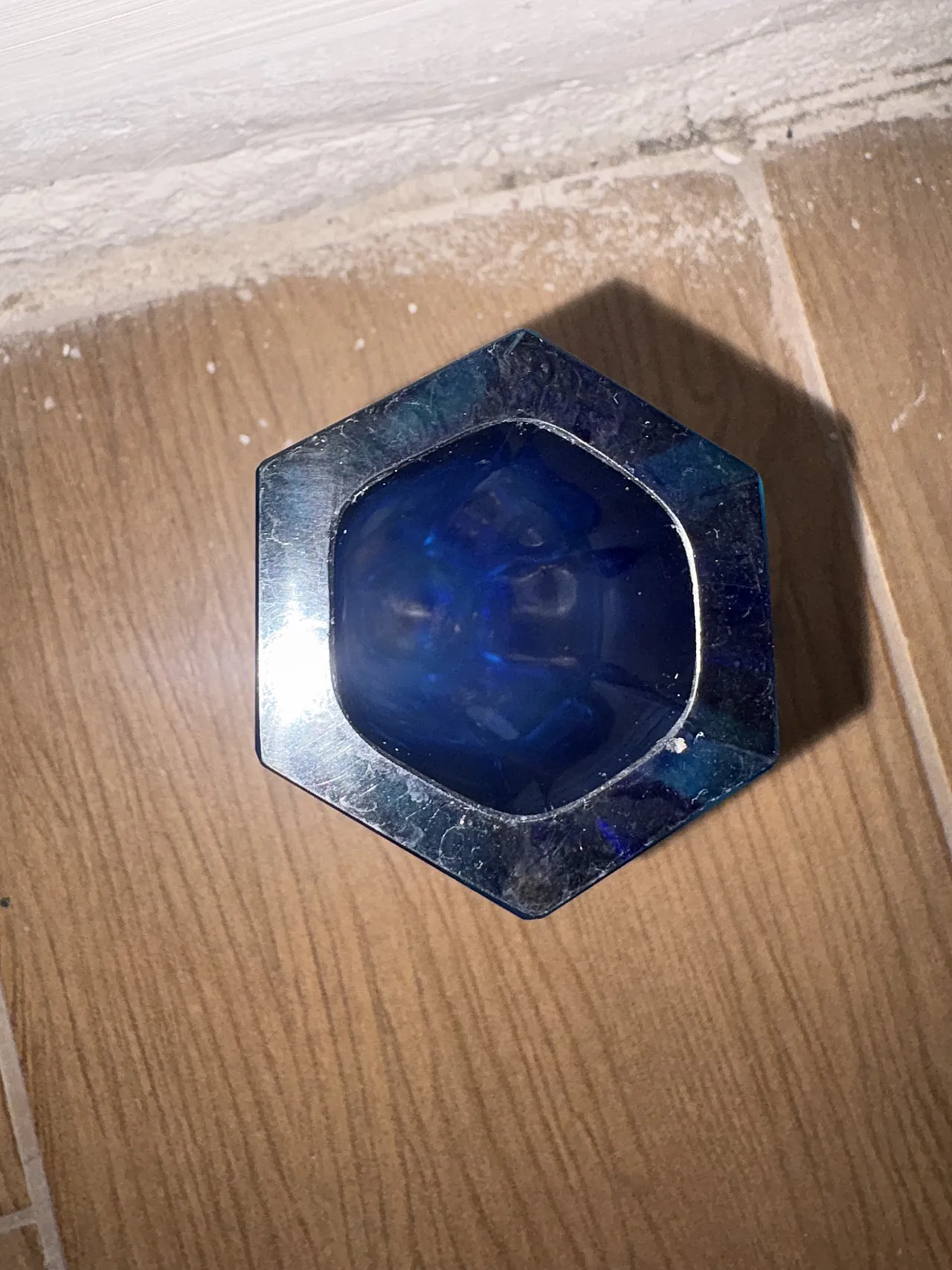 Vaso vetro sommerso blu, anni '50 6