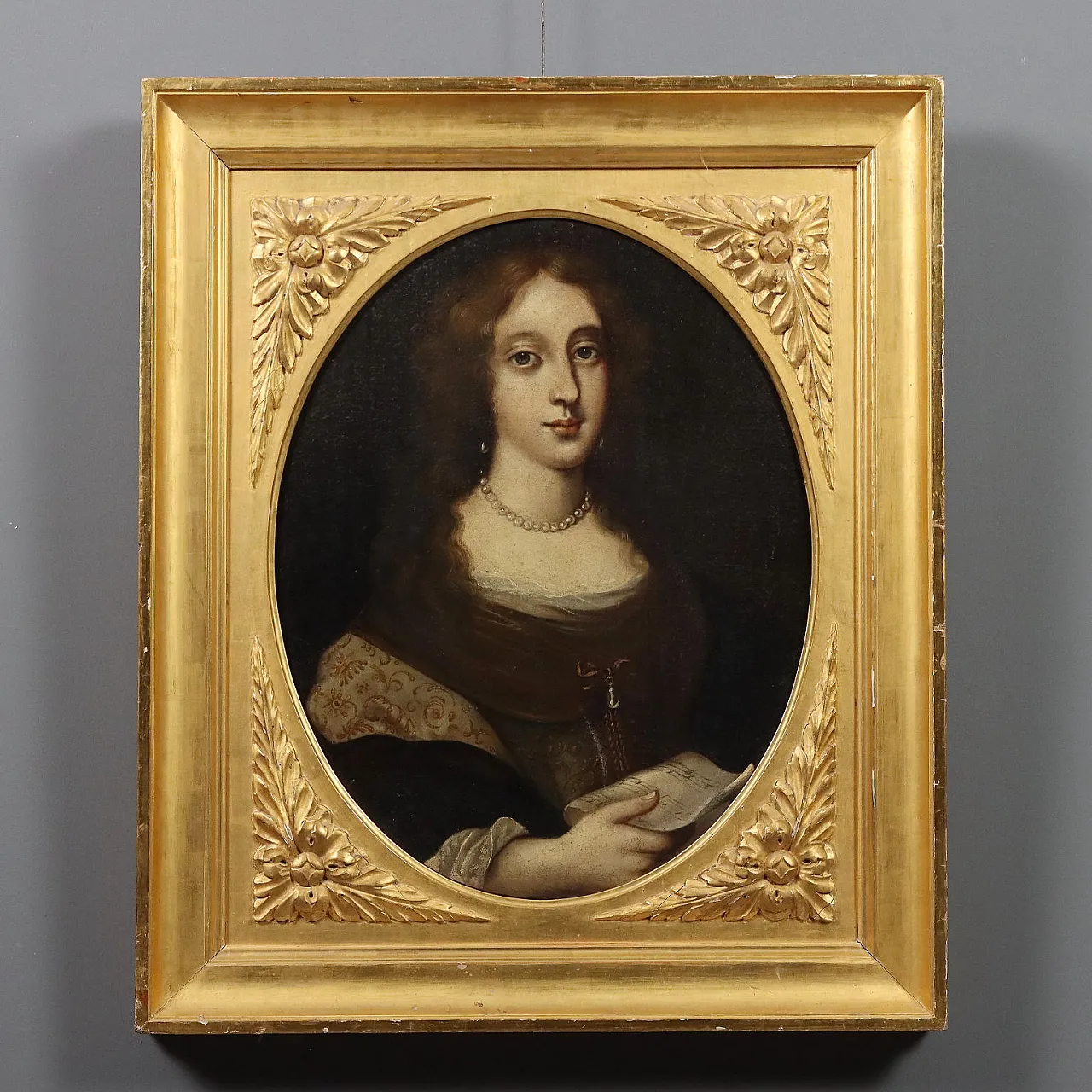 Portrait of a Woman with Sheet Music, oil on canvas, 18th century 1