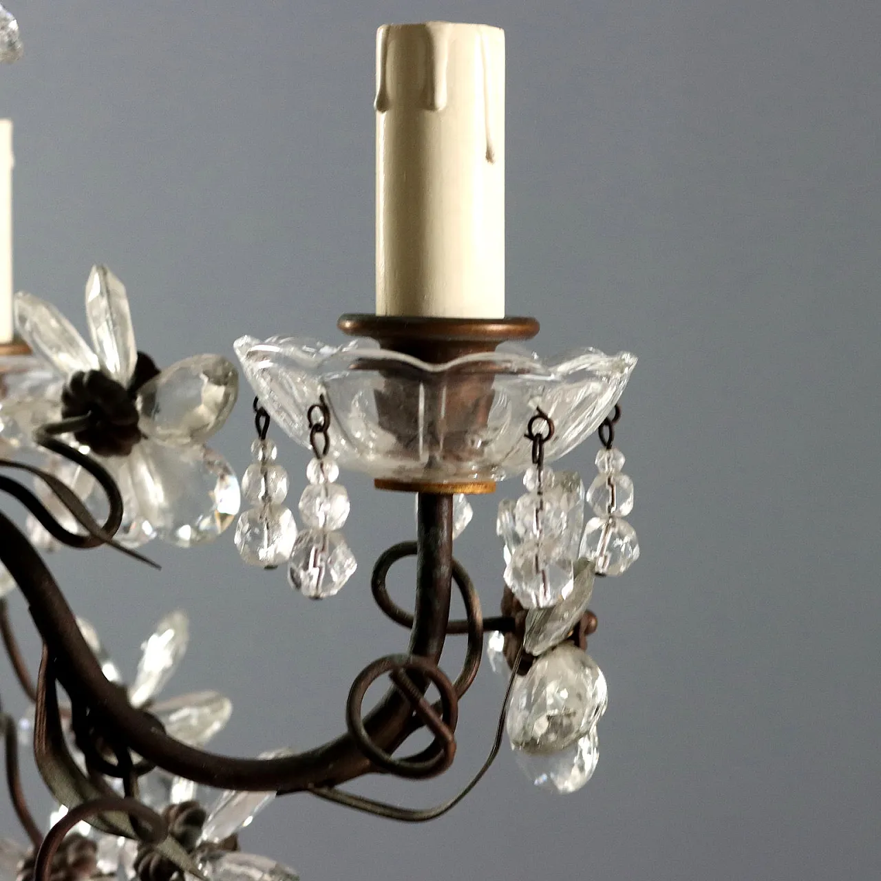 Lampadario in metallo e lamierino, '900 5