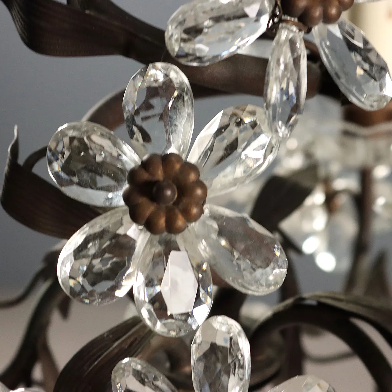 Lampadario in metallo e lamierino, '900 6