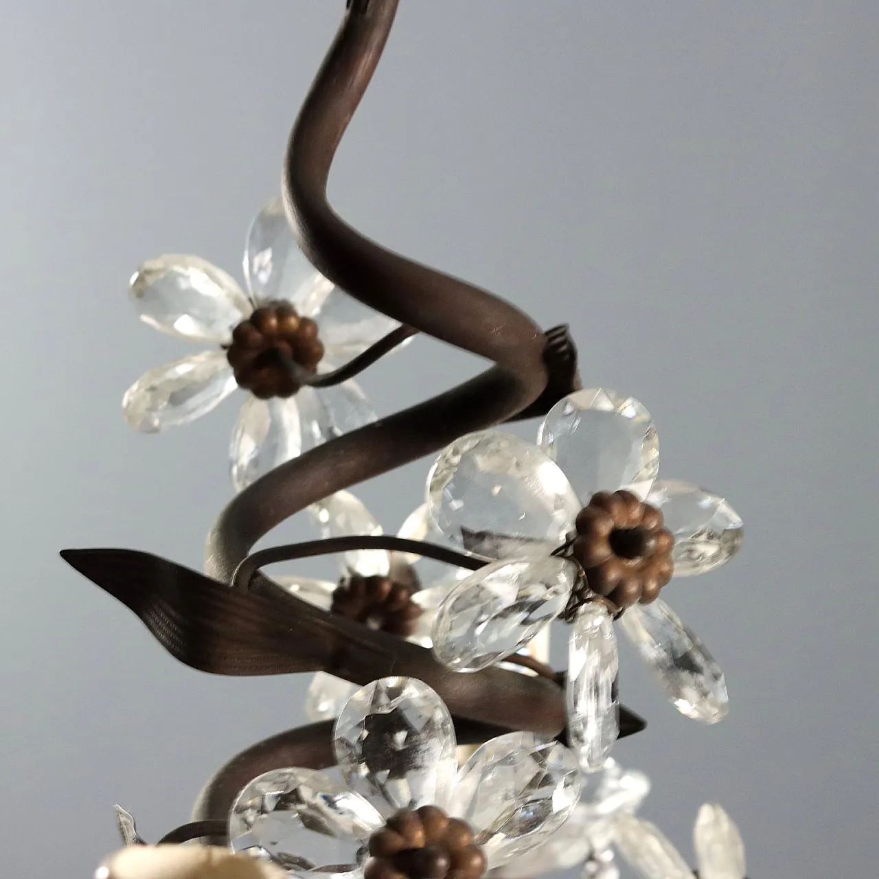 Lampadario in metallo e lamierino, '900 7