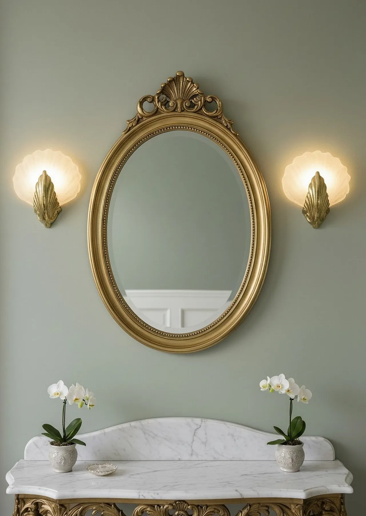 Pair of Italian Murano Glass Shell Sconces, 1960s 2