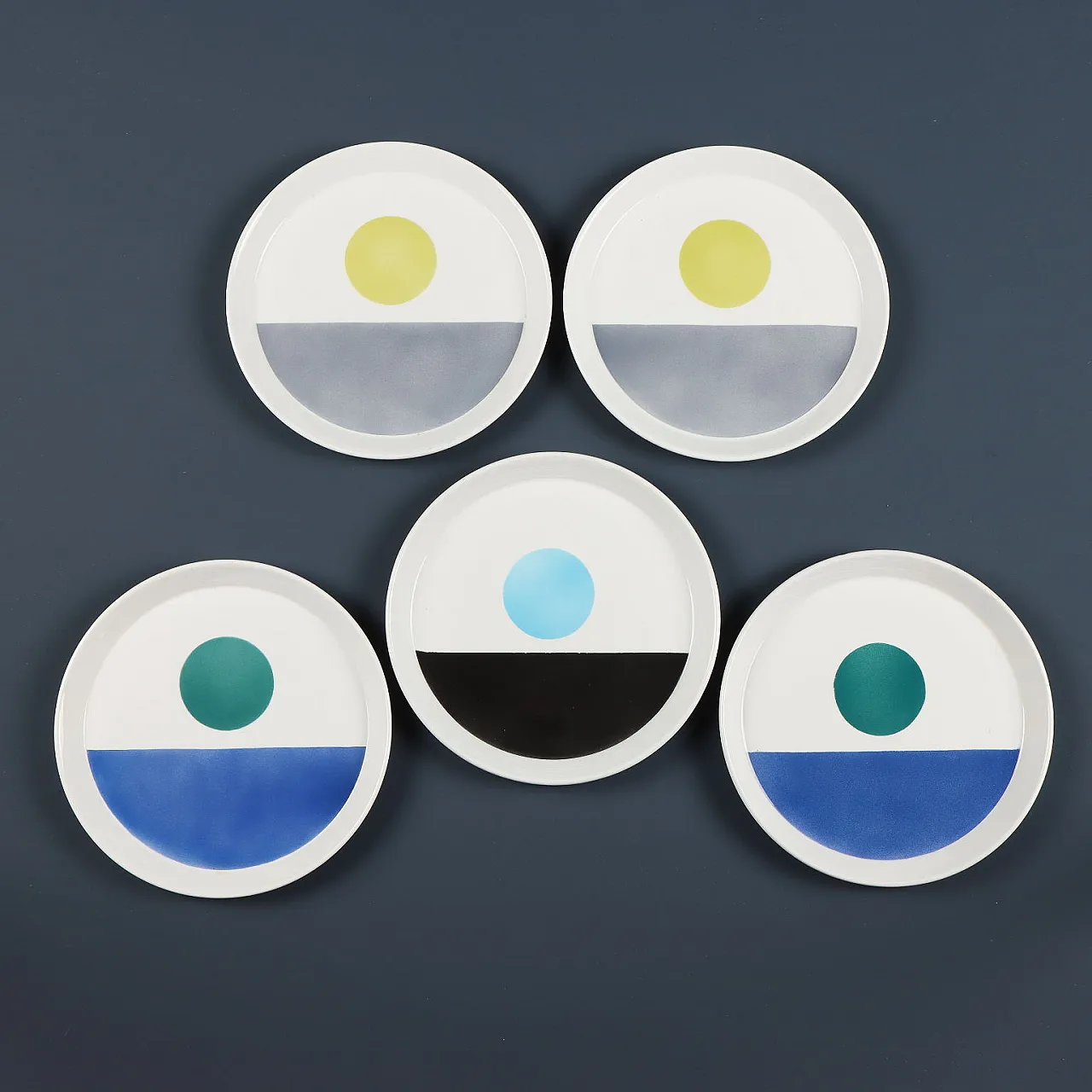 5 Plates by Gio Ponti for Ceramiche Franco Pozzi, 1960s 1