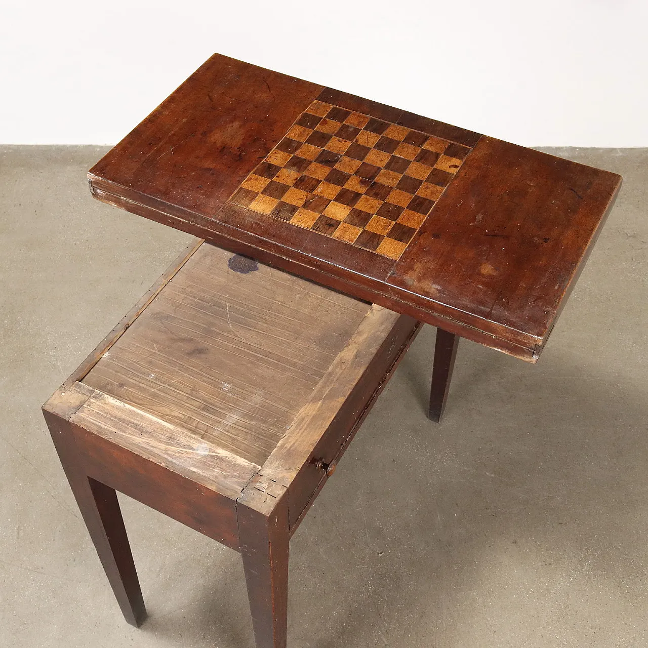 Game table with openable walnut top, 19th century 5