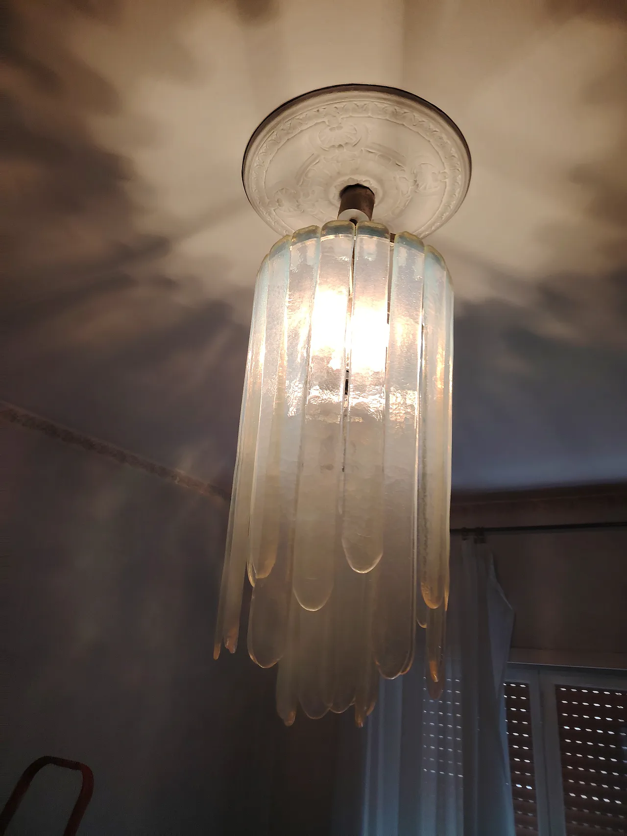 Lampada a sospensione Water Fall di Nason per Mazzega, anni '60 4