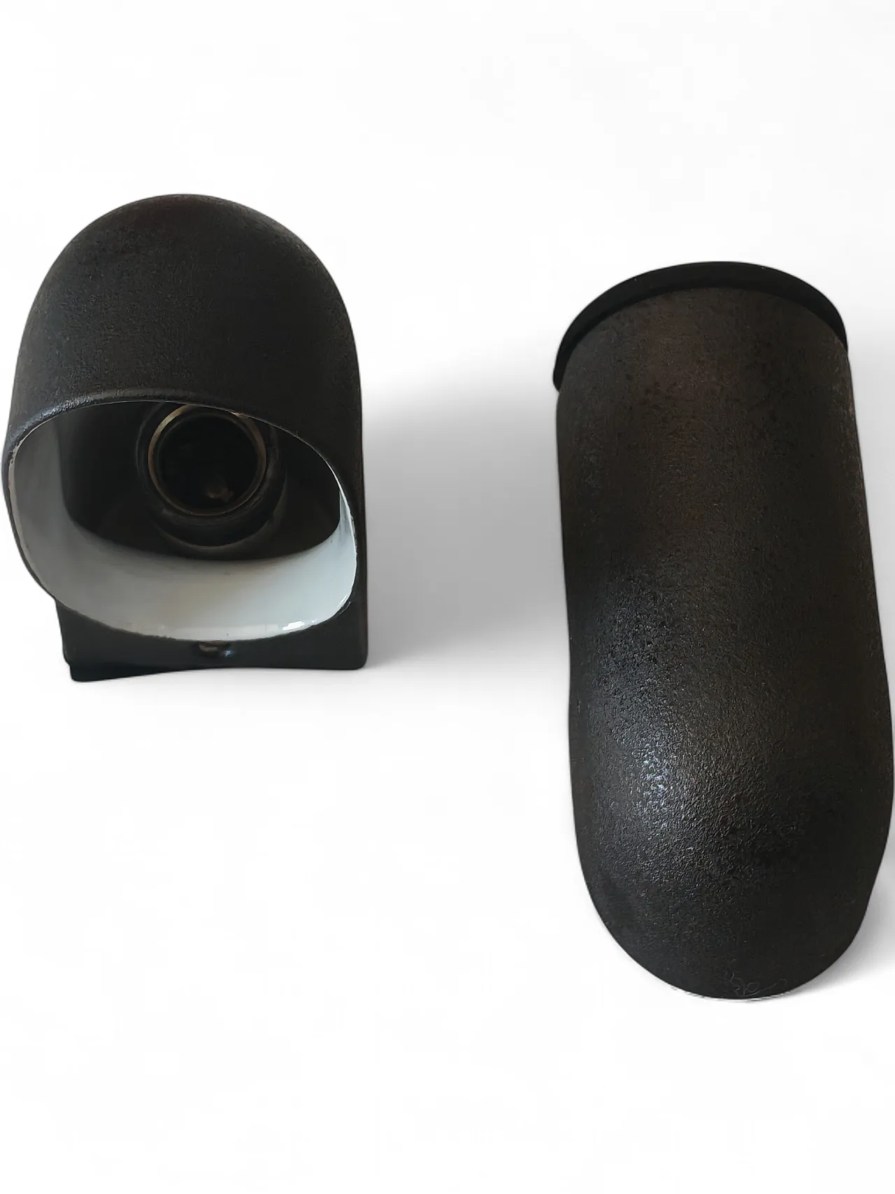 Pair of bathroom wall lights enamelled metal, 70s 5