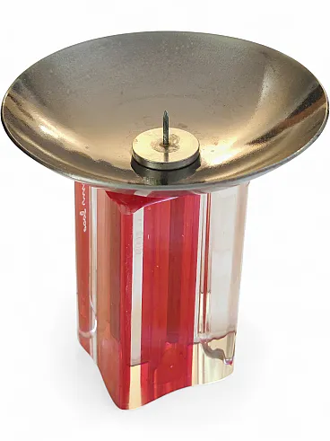Venini Candelboi Red Candle Holder Signed, 2000
