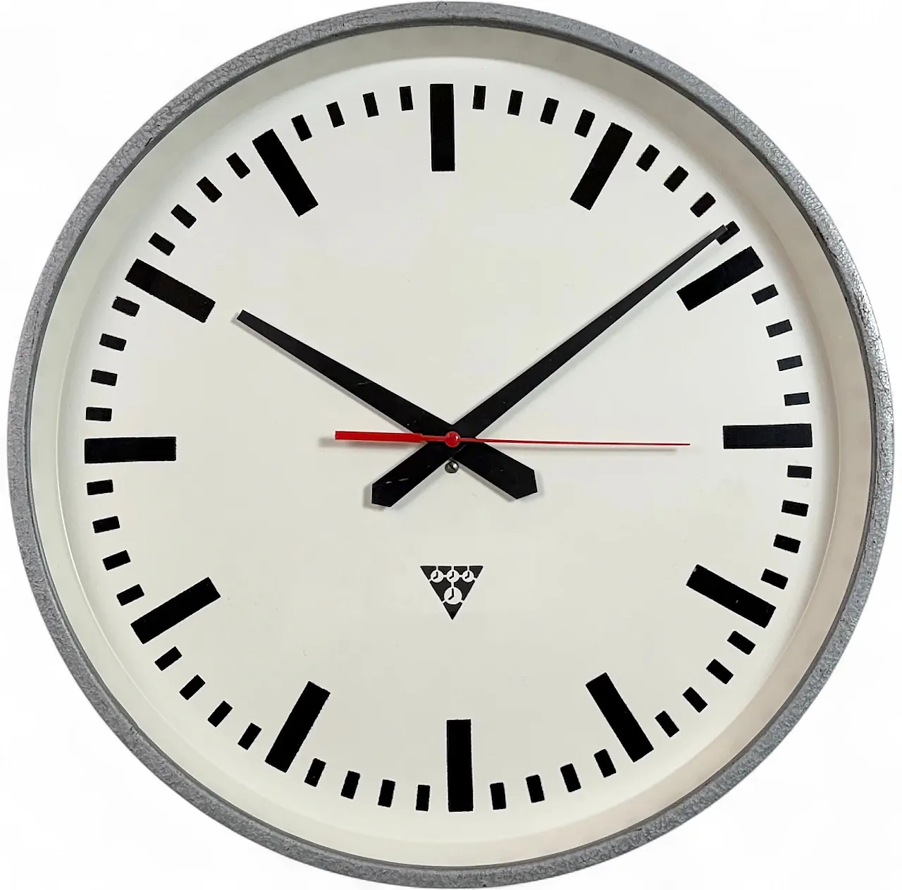 Large Grey Industrial Factory Wall Clock from Pragotron, 1960s 18