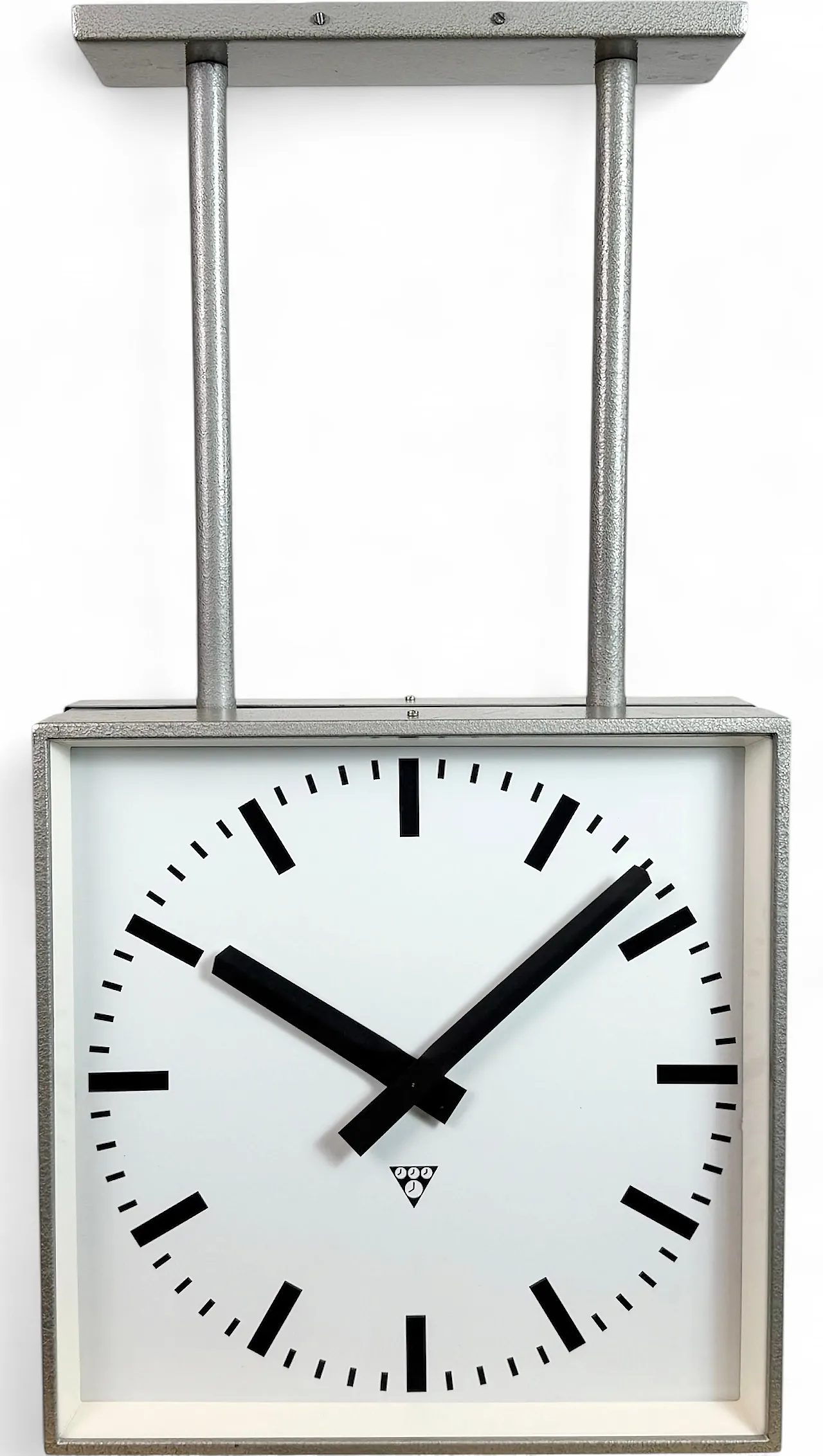 Large Square Industrial Double-Sided Clock from Pragotron, 1960s 19