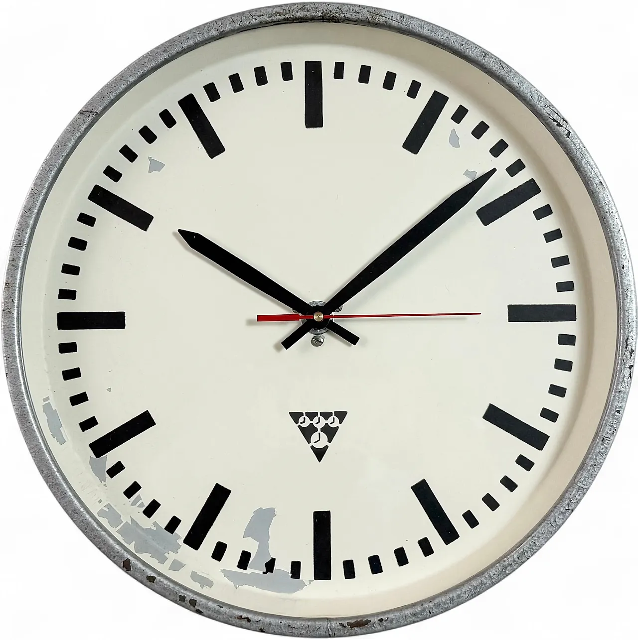 Industrial Grey Factory Wall Clock from Pragotron, 1960s 20