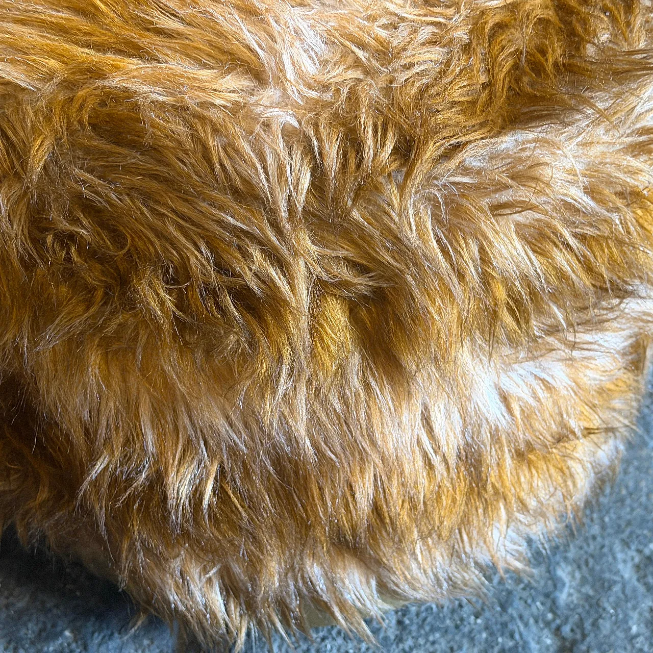 Mid-Century Modern pair of poufs Him and Her, 1970s 10