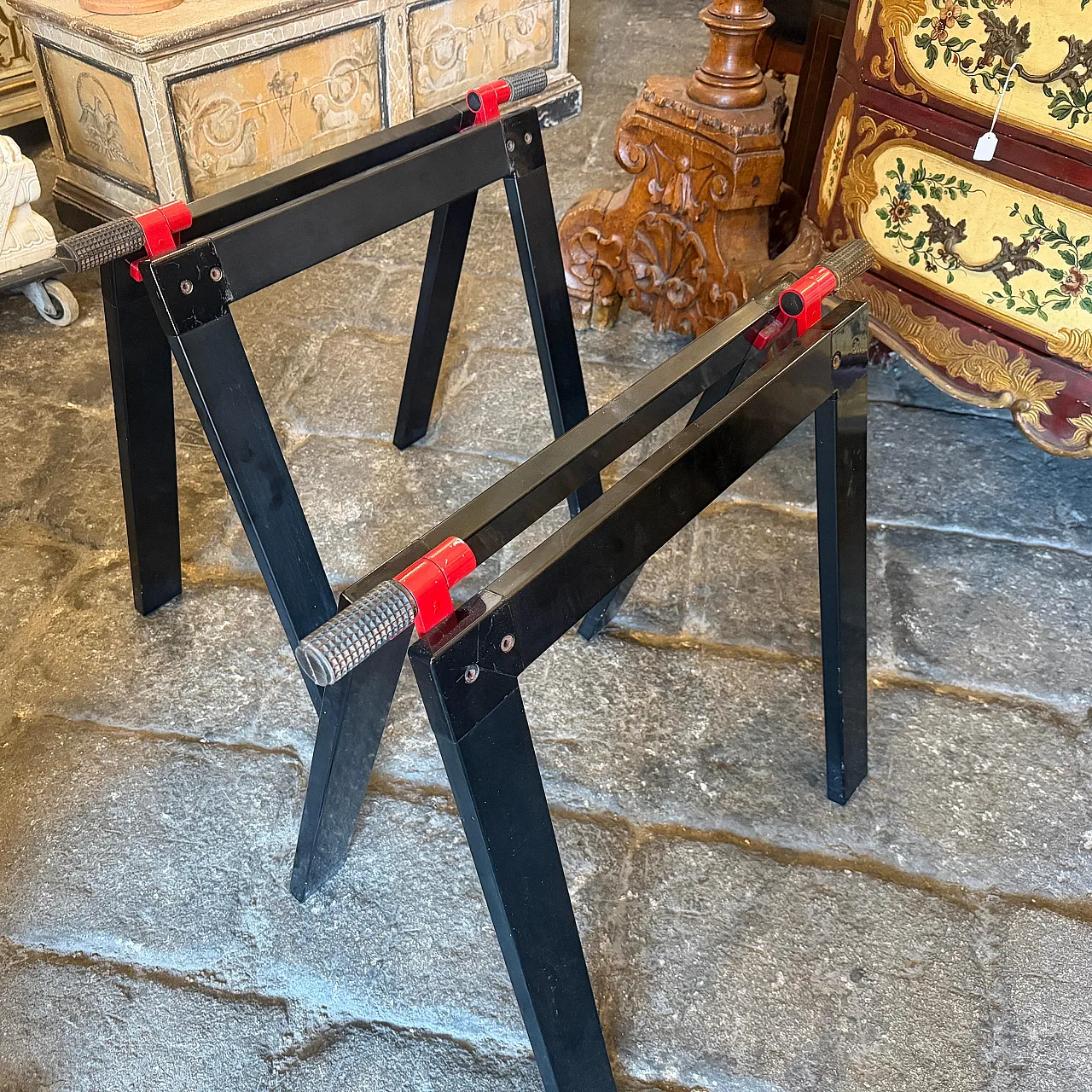 Pair of easels for Gaetano Table by Gae Aulenti for Zanotta, 1970s 10