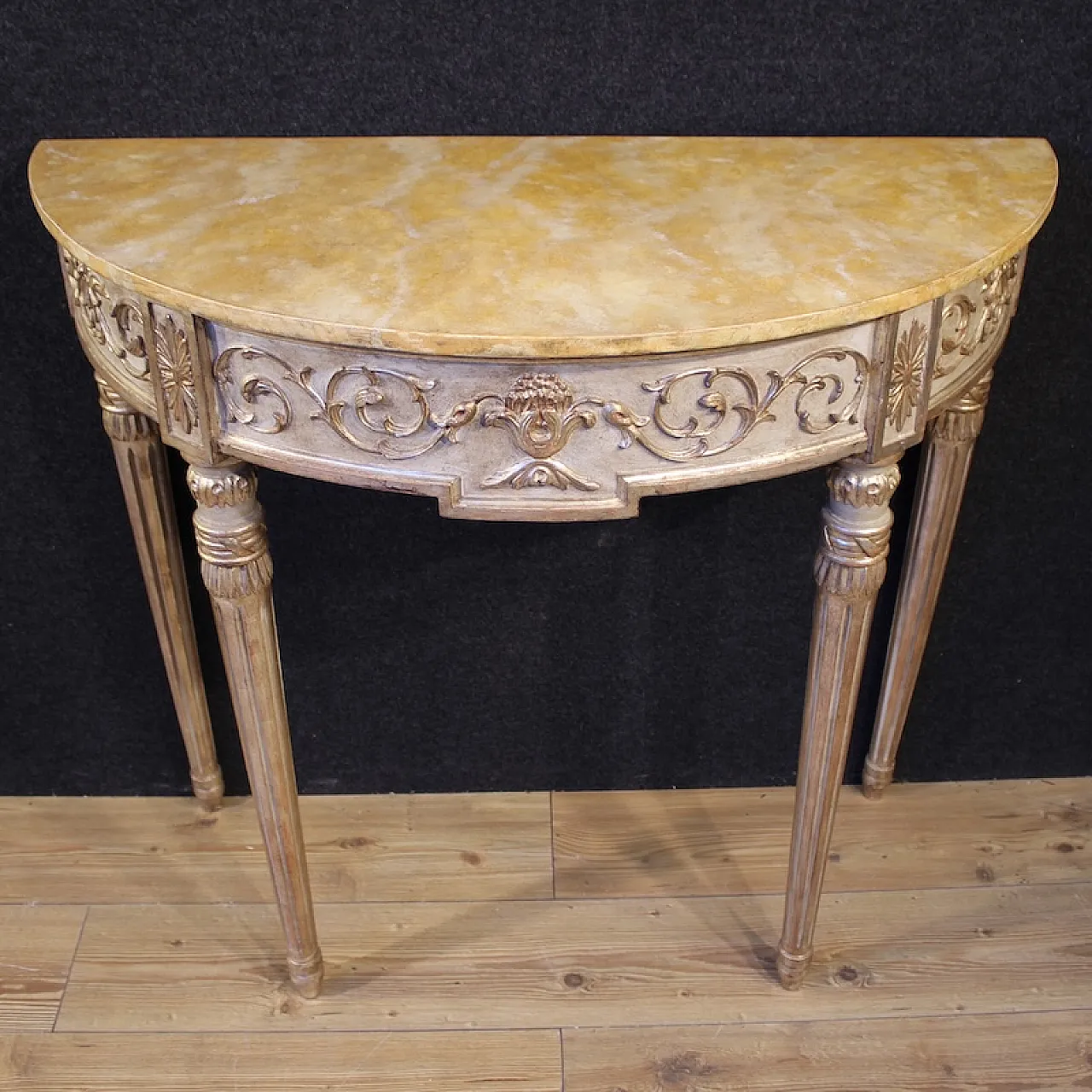 Louis XVI style lacquered cerved console, 20th century 2