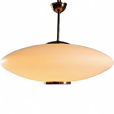 Lampada in vetro e ottone, anni '60