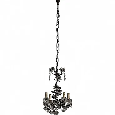 Lampadario in metallo e lamierino, '900