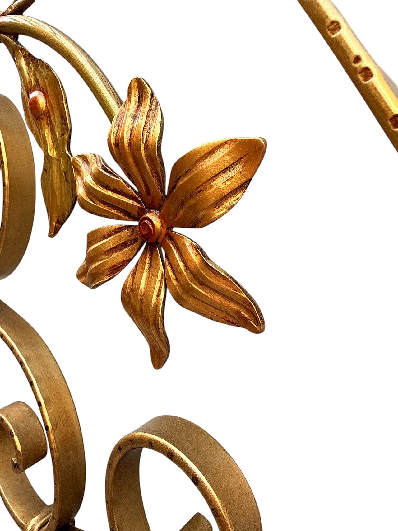 Golden wrought iron double bed, 1950s 6