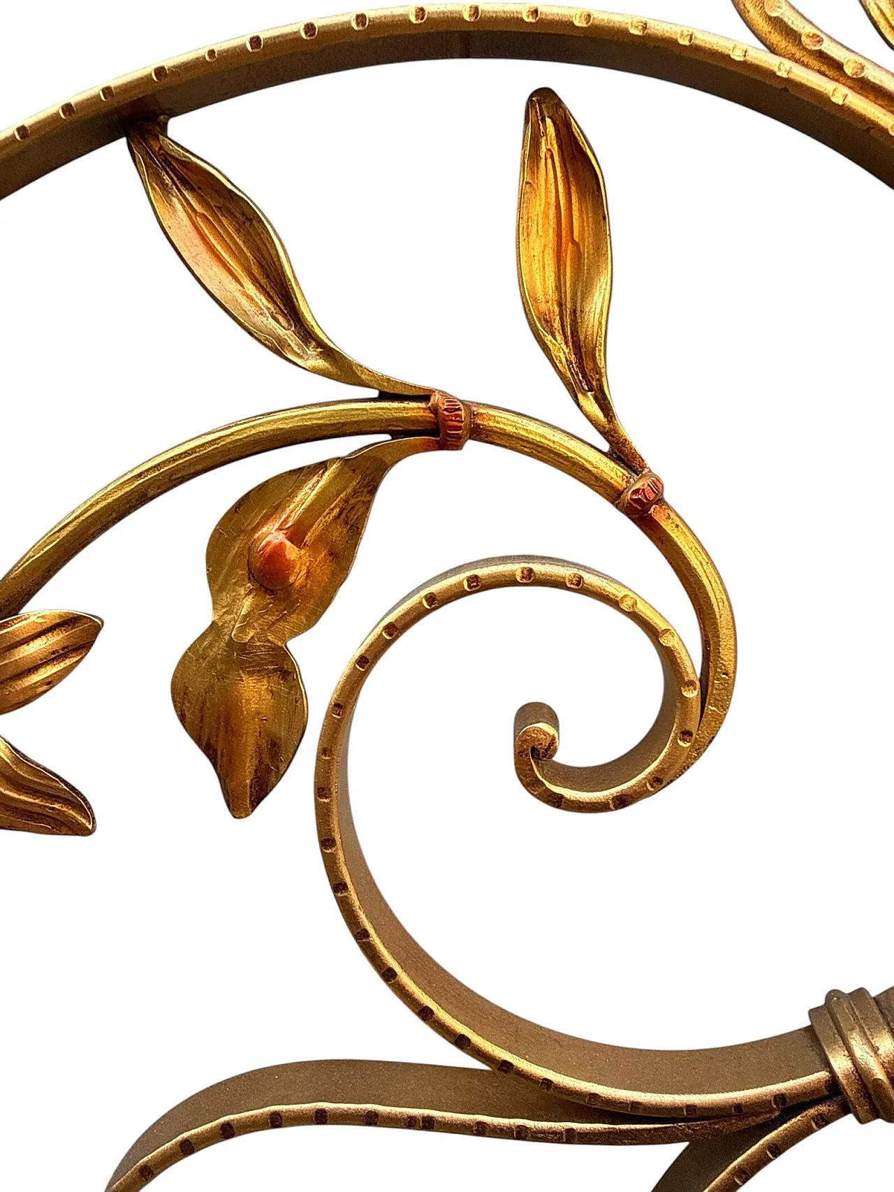 Golden wrought iron double bed, 1950s 7