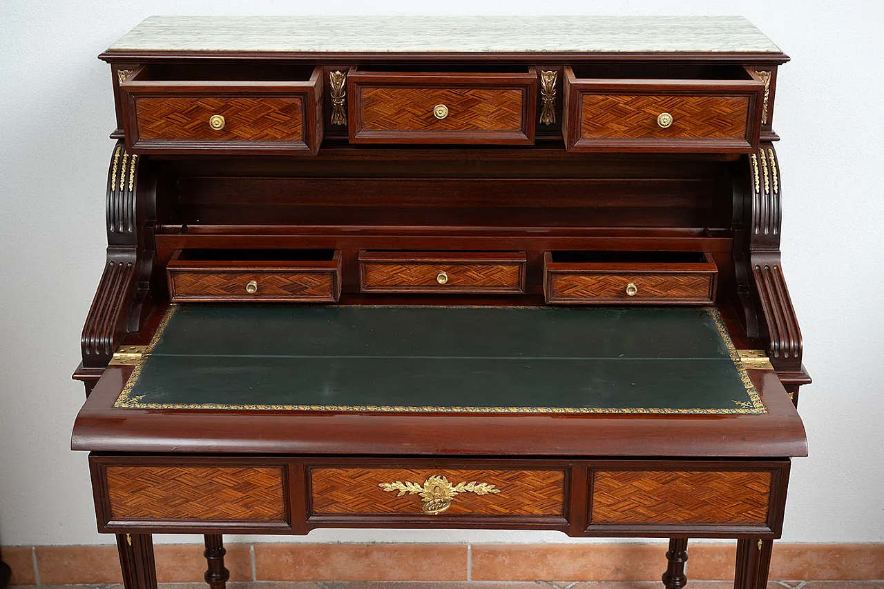 Napoleon III roller desk in polychrome wood, 19th century 3