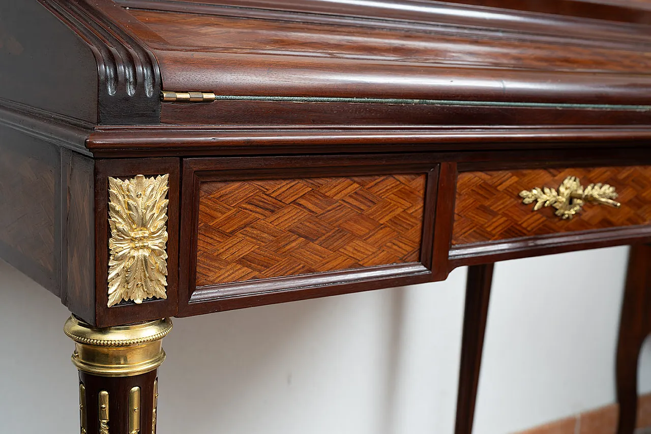 Napoleon III roller desk in polychrome wood, 19th century 6