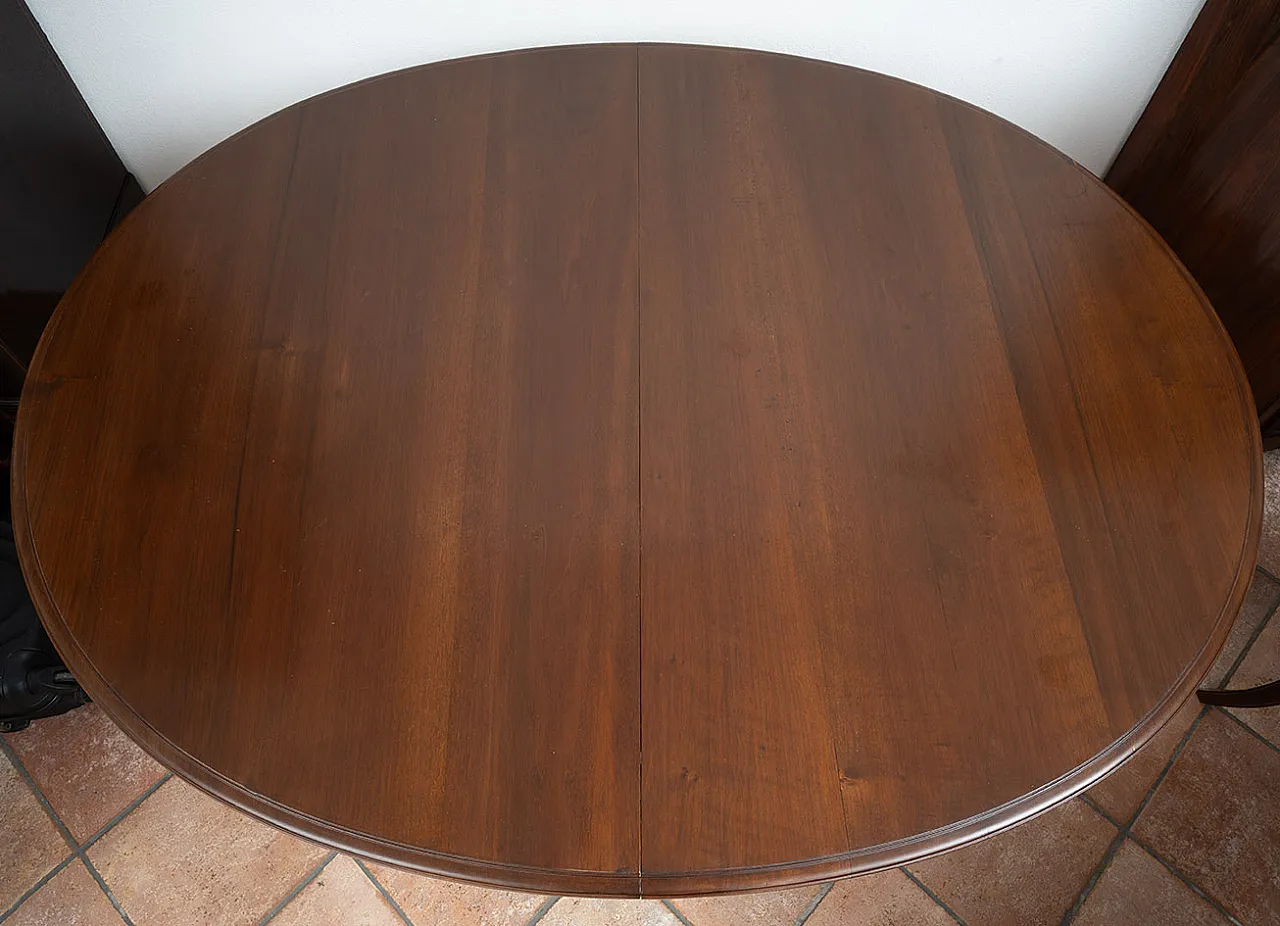 Tavolo allungabile Napoleone III in massello di noce, '800 2