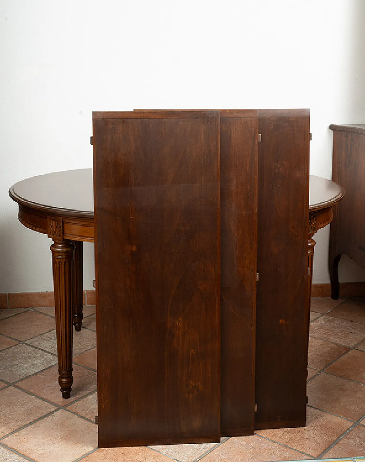 Tavolo allungabile Napoleone III in massello di noce, '800 3