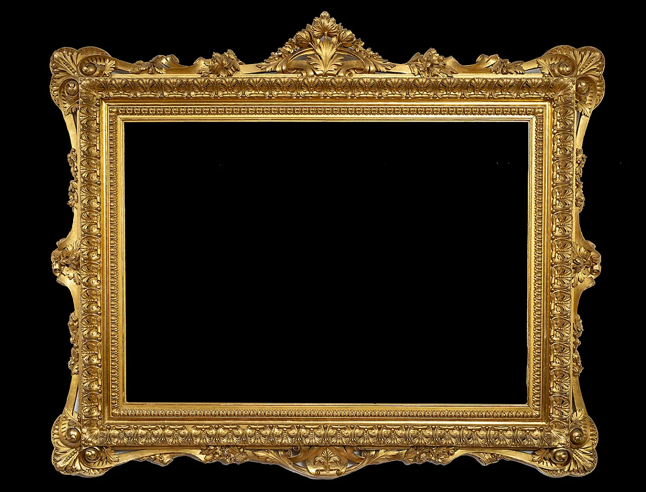 Roman frame in gilded and carved wood, early 19th century 1