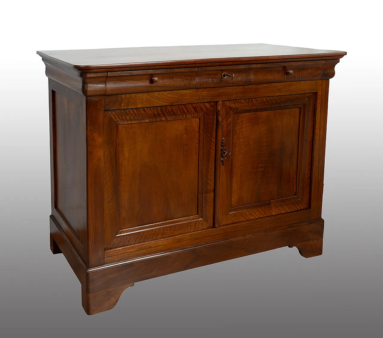 Provençal cappuccino sideboard in solid walnut, 19th century 1