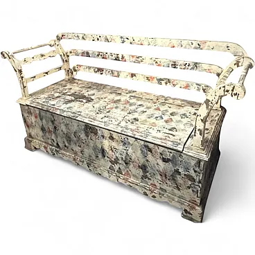 Louis Philippe lacquered fir chest with backrest, 19th century