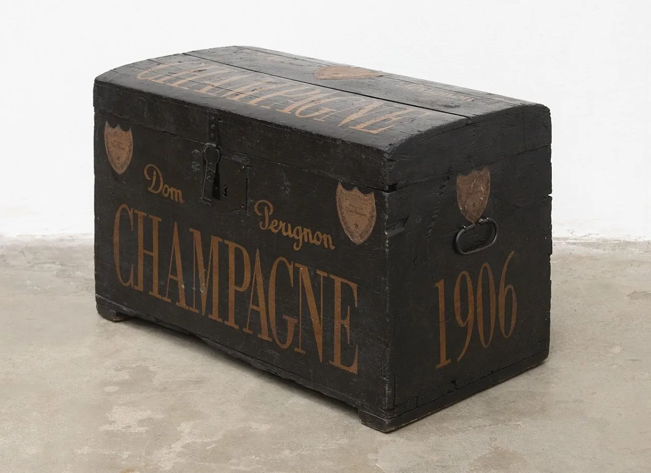 Decorated fir wood trunk Champagne Dom Perignon, late 19th century 1