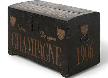 Decorated fir wood trunk Champagne Dom Perignon, late 19th century