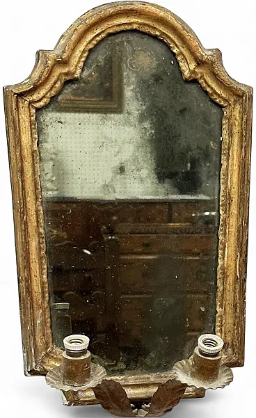 Coppia di cornici per specchi da parete in legno dorato, '700