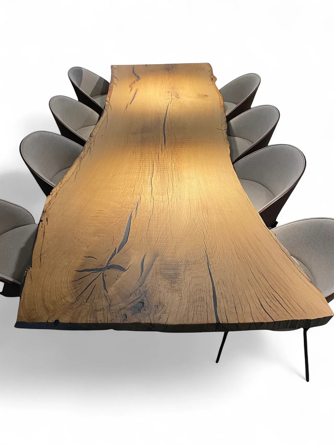 Tavolo da pranzo in legno Live Edge, 2000 10