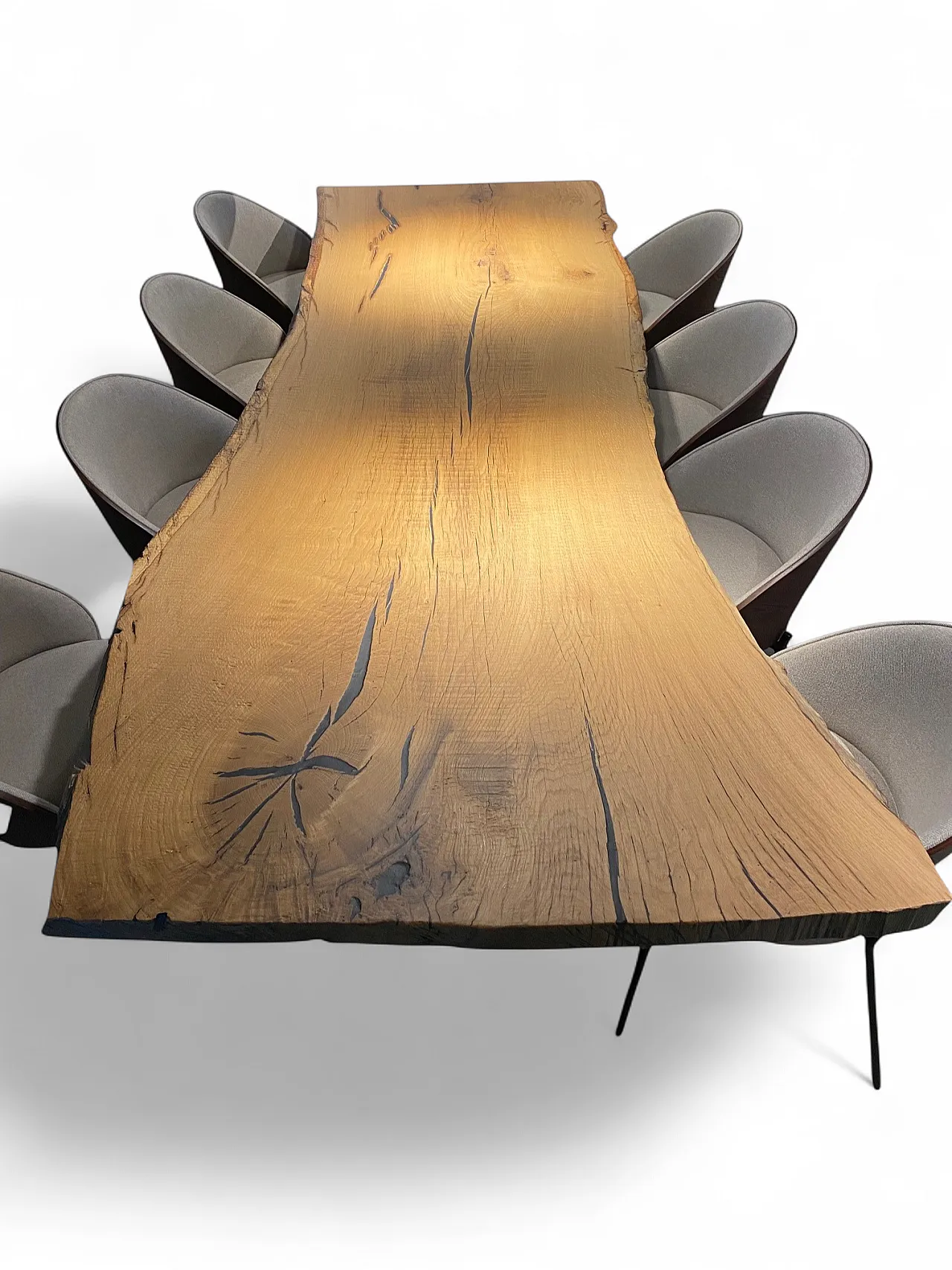 Tavolo da pranzo in legno Live Edge, 2000 12