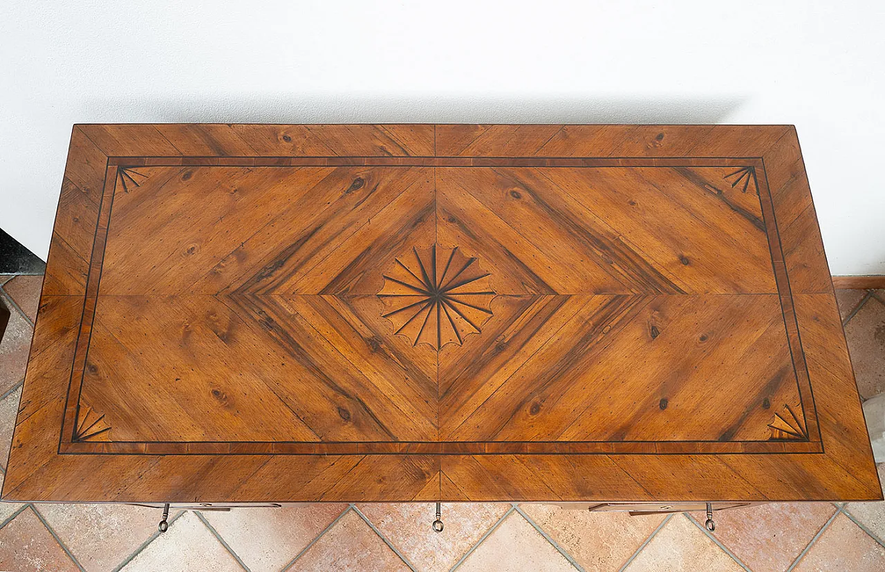 Louis XVI desk for the center of the room in briarwood, 19th century 3
