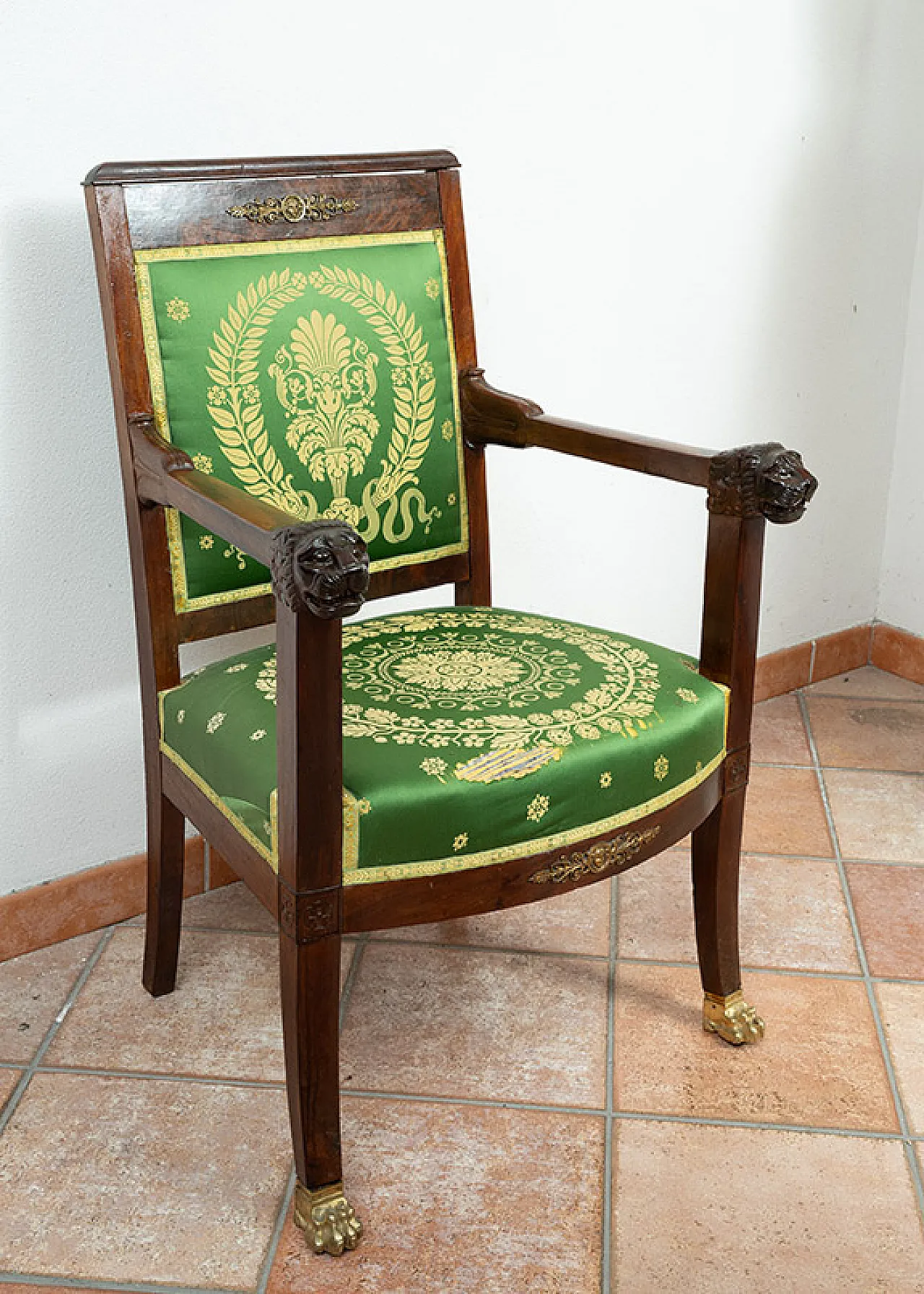 Directoire armchair in solid mahogany, early 19th century 4