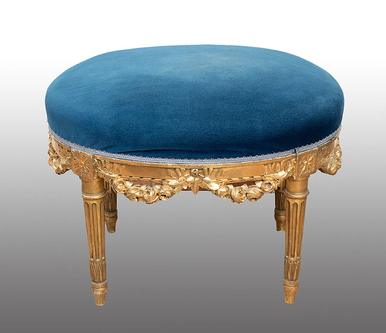 Napoleon III stool in gilded and carved wood, early 20th century 1