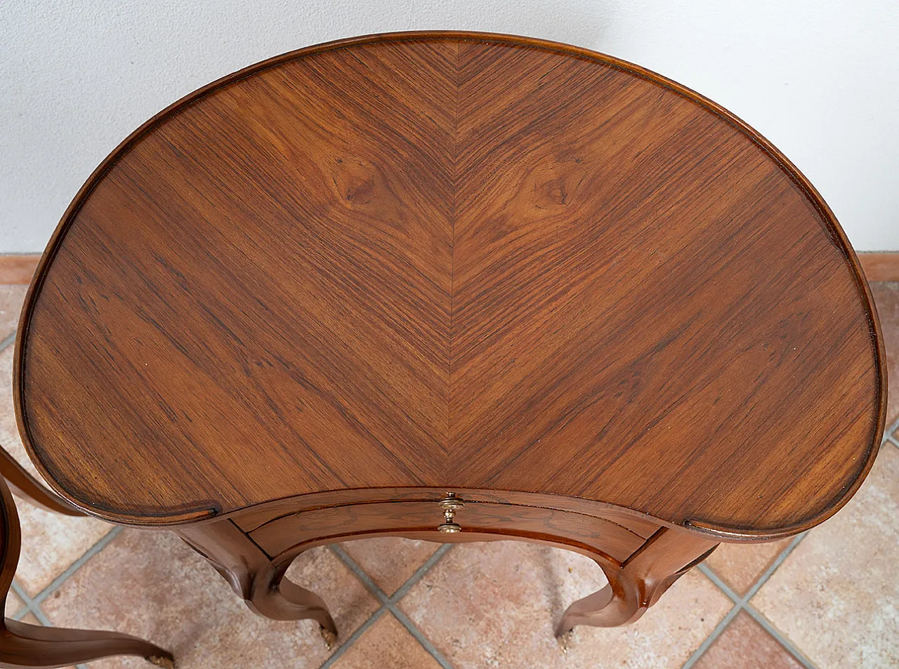 Pair of bedside tables in precious exotic woods, early 20th century 2