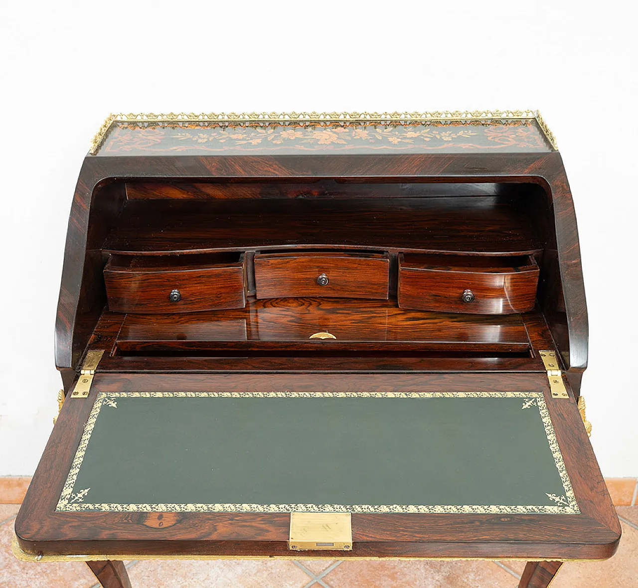 Napoleon III flap in precious exotic woods, 19th century 3